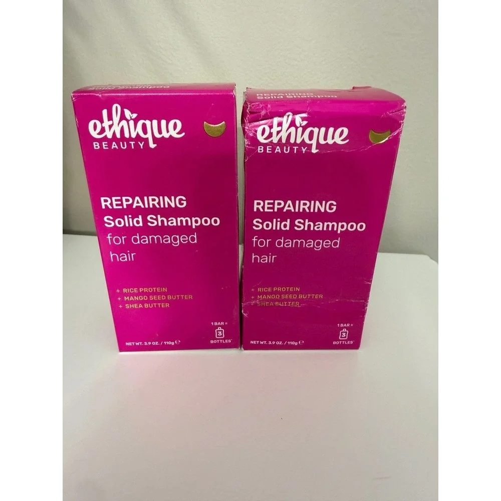 Ethique Repairing Solid Shampoo 3.9oz Pink Rice Protein Mango NWT 2PK